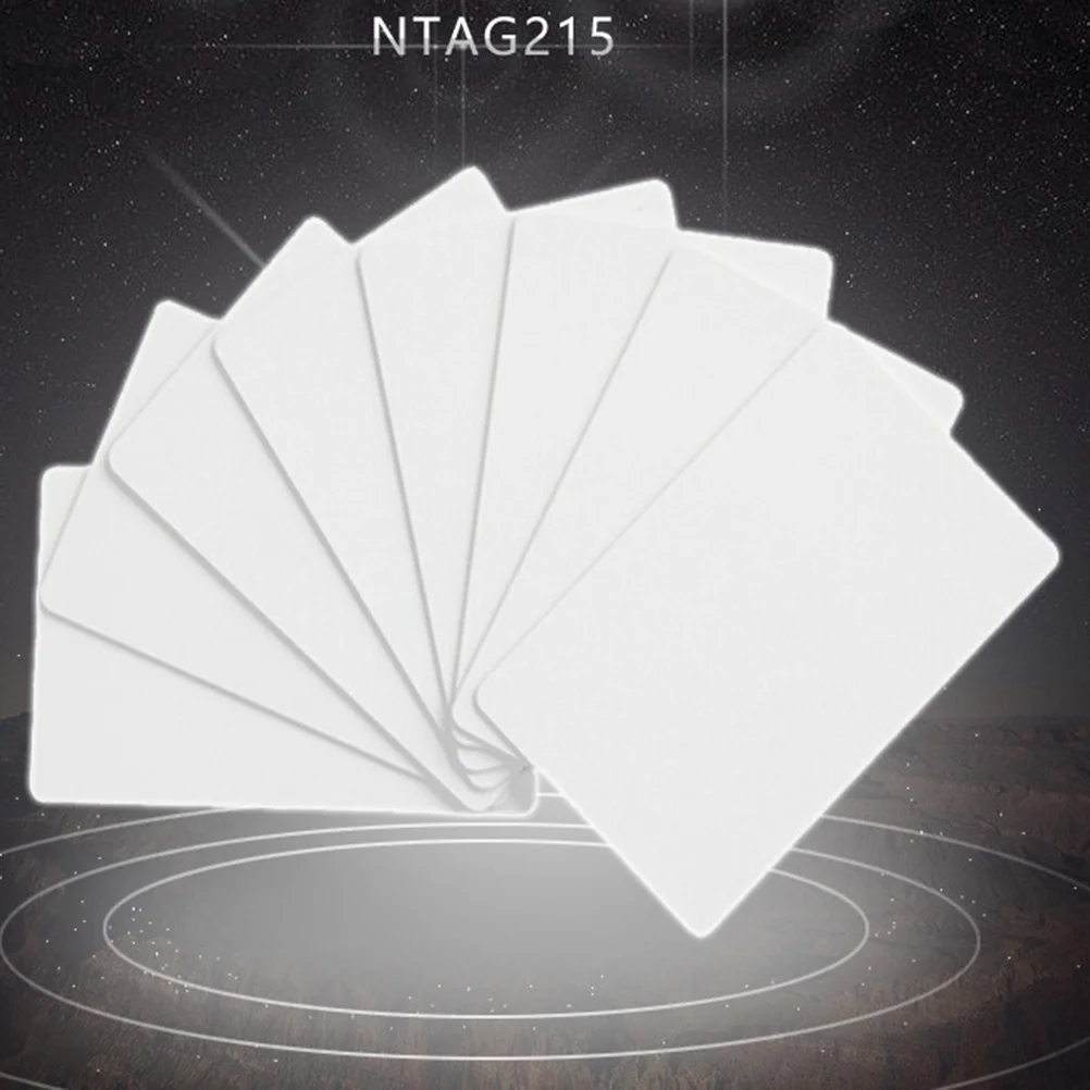 10pcs White Card Ntag215 Blank Writeable For Smart Door Lock Access Attendance Identification System Property Parking