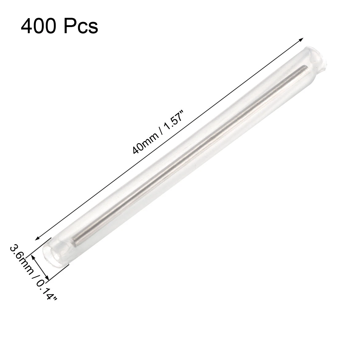 400Pcs 40/45/58mm 3.6mm OD Fiber Optic Fusion Splice Tube Protector Sleeves Clear Heat Shrinkable Tubing Cable Protection Sleeve