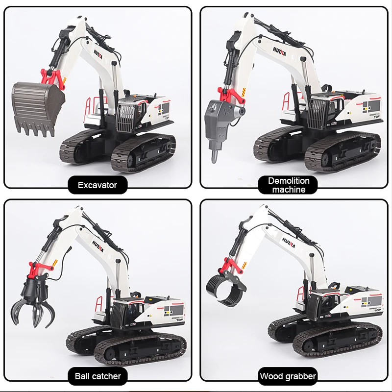 HUINA 1594 RC Excavator 1:14 Scale 22CH RC Truck Remote Control Cars Trucks crawler Children\'s Electric Car Toys for Boy Gift