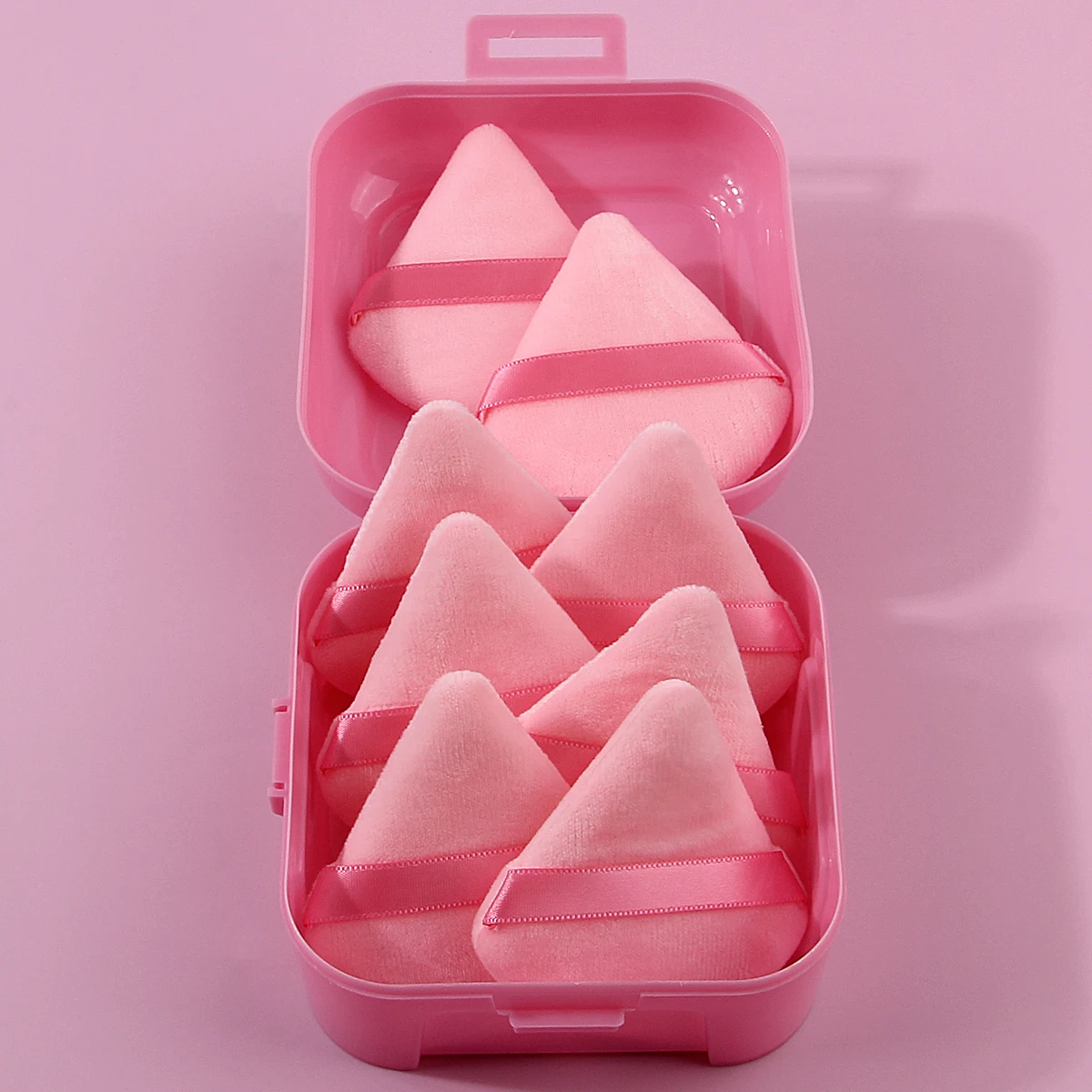 8個収納ボックスセット、超ソフトスポンジ三角パウダーパフ、ポータブルパウダーパフ、ソフトセッティングクッション、ドライ＆ウェット両用