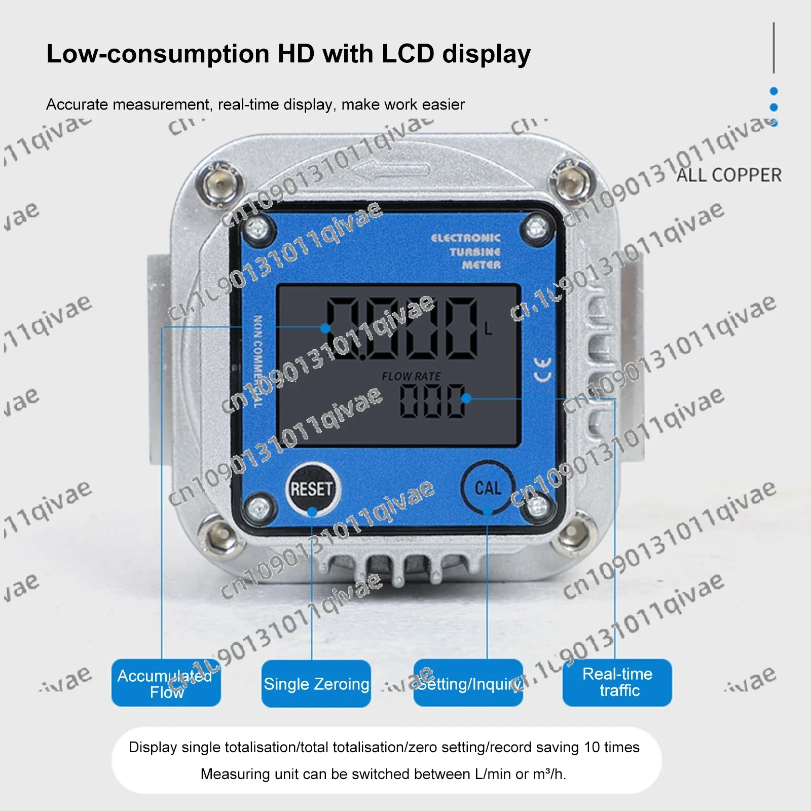 DN15/DN20/DN25 Gas Flow Meter High-precision Electronic Digital Display Roots Flow Meter for Natural Gas oxyge Compressed Air