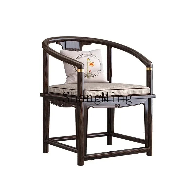 SM Home New Chinese Solid Wood Ebony Tea Chair Integrated Chair Zen Chair Combination
