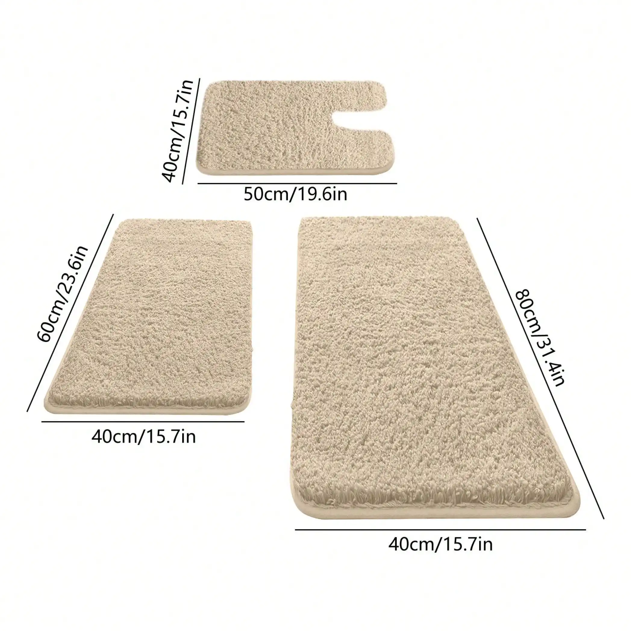 3-Piece Memory Foam Bath Mat Set 4