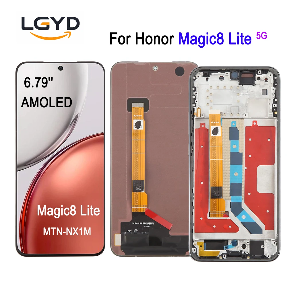 679-inches-amoled-screen-for-honor-magic8-lite-5g-mtn-nx1m-phone-lcd-display-touch-screen-full-assembly-repair-replacement-part