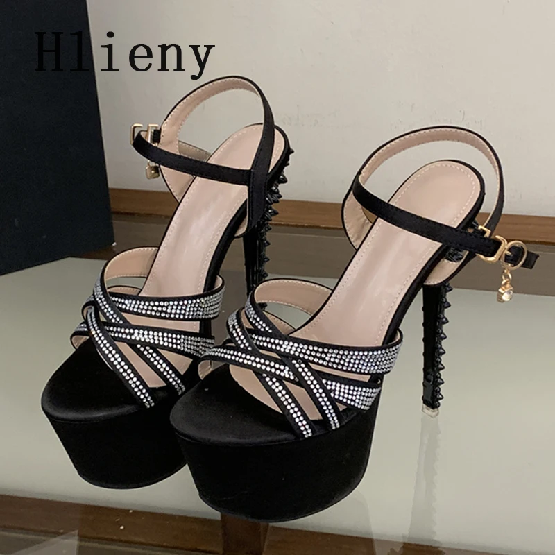 

Hlieny 2026 Summer New Platform Open Toe Buckle Strap Sandals Women Street Style Extreme High Heeled Fashion Stripper Party Shoe