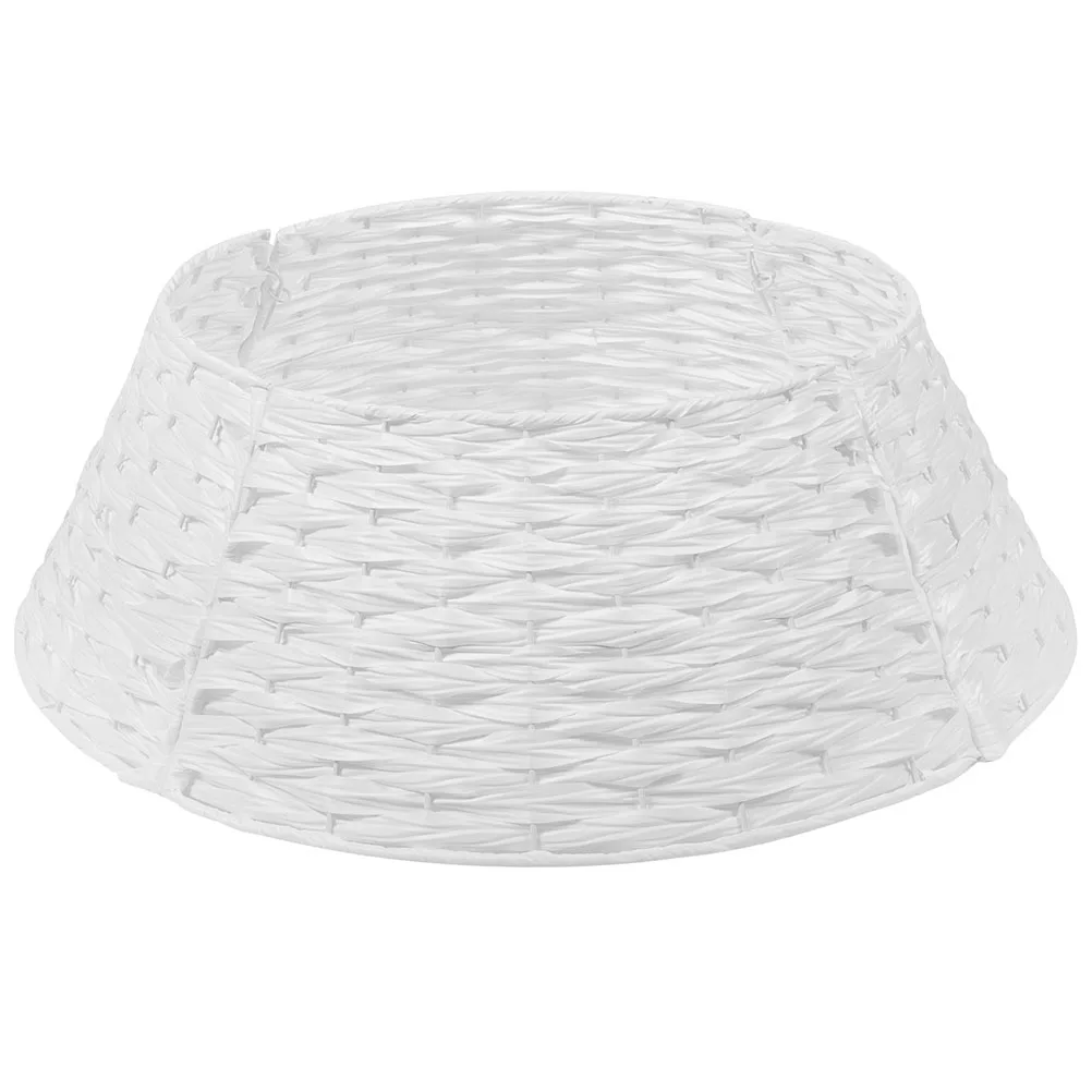 

Chic Handwoven Tree Collar Basket Minimalist Foot Fence Farmhouse Skirt for Christmas Tree Stand Holiday Decor