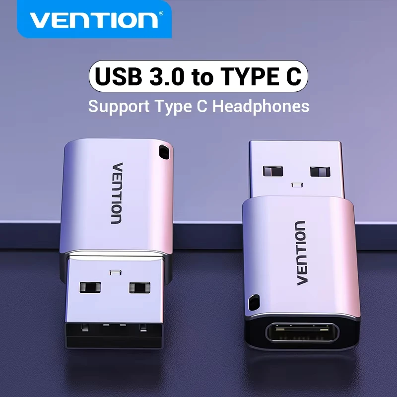 

Переходник Vention USB C USB 3.0 2.0 «папа» на «мама» типа C для ноутбука Samsung S20 Xiaomi 10, USB-адаптер для наушников