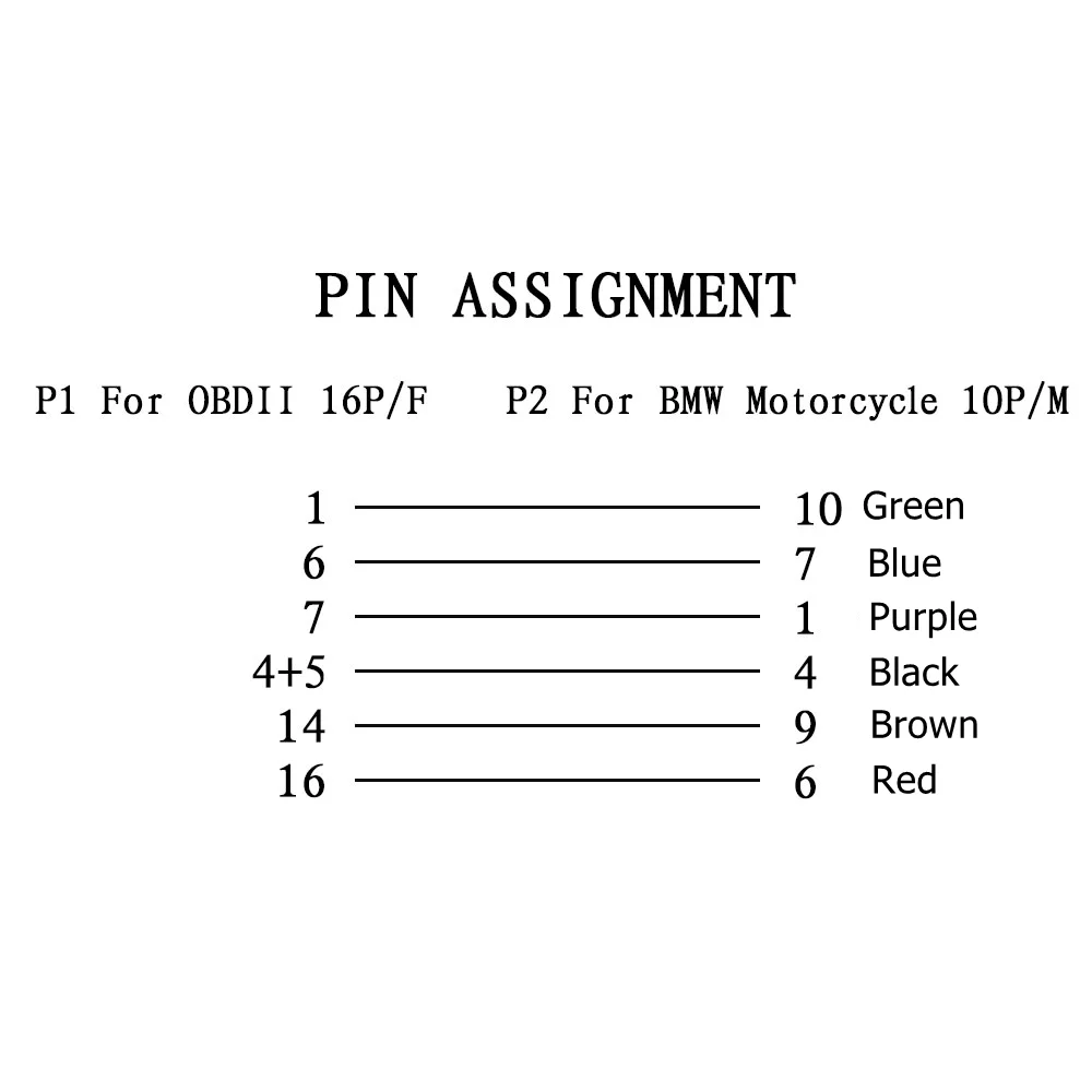 OBD 2 Extension Cable for BMW Motorcycles 10 Pin Adapter ICOM D Cable for BMW 10Pin to 16Pin OBD2 Diagnostic Connector