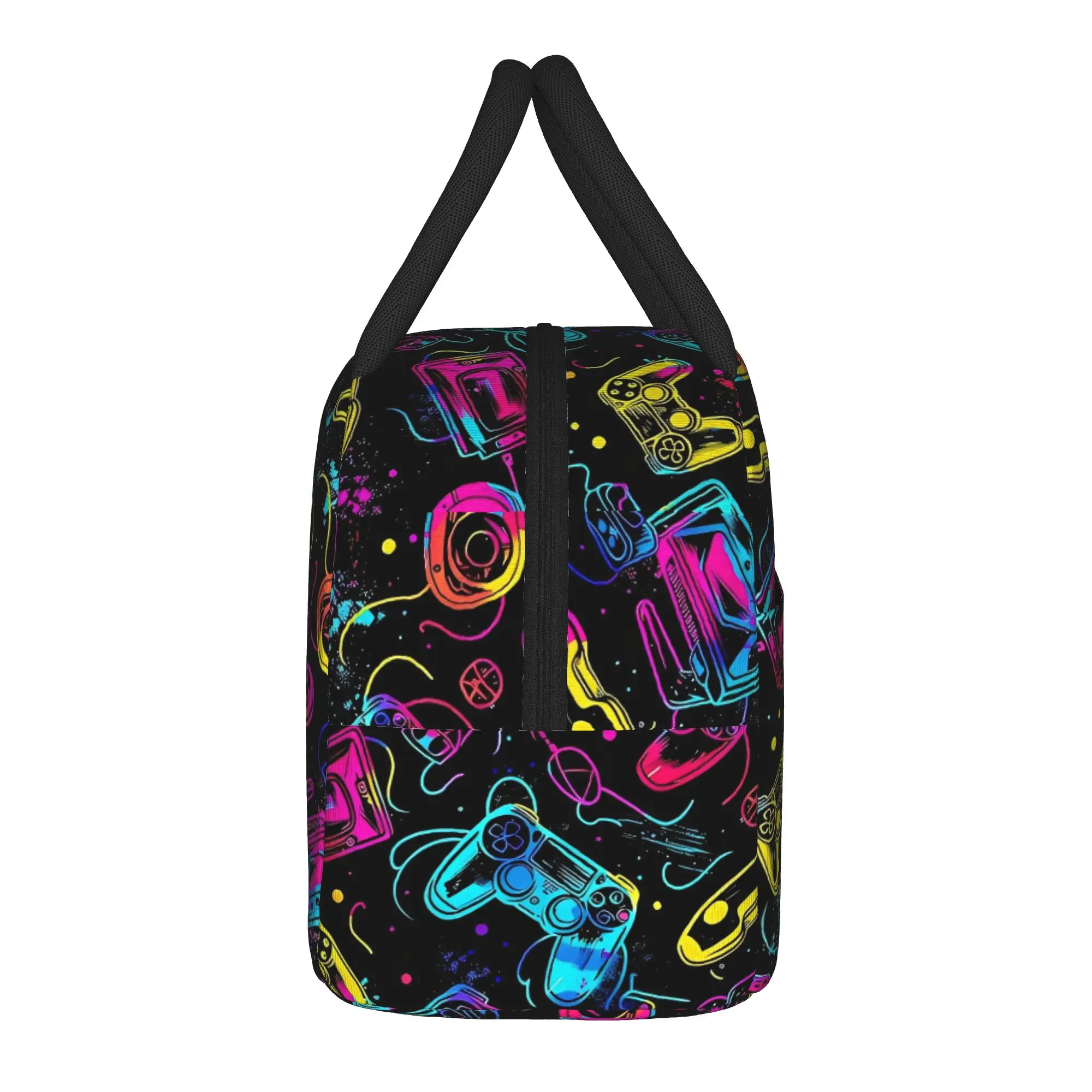 Video Game Gaming Controller Insulated Lunch Bag High Capacity  Lunch Container Thermal Bag Tote Lunch Box   Food Bag