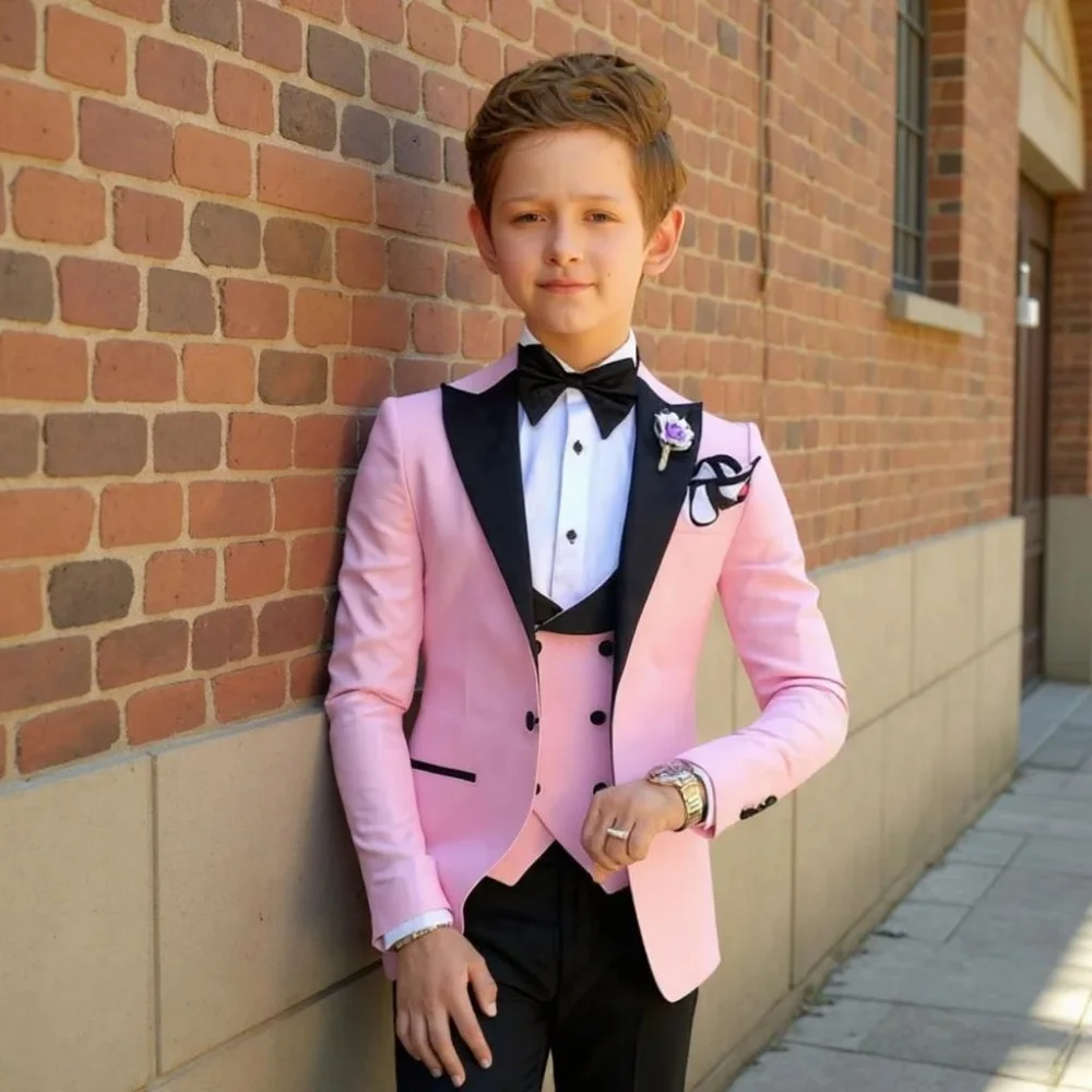 

Elegant Boy's Suit Set for Wedding 3 Pieces Suit Set Elagent Tuxedo Sets Blazer Vest Pants Kids