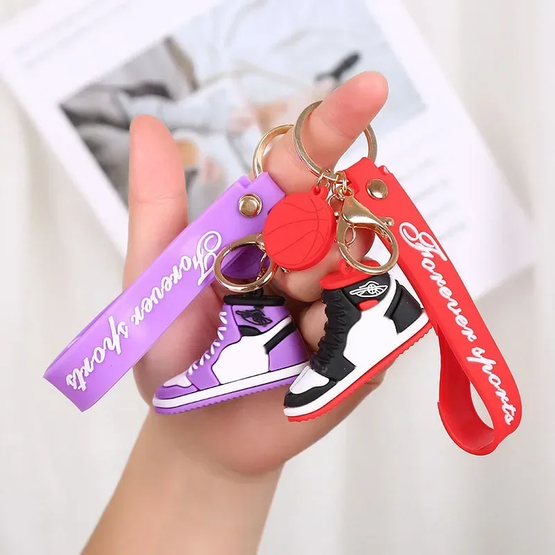 Fashion Sneaker Keychain Sport Shoes Key Chains PVC Colorful Sports Sneakers Keychain