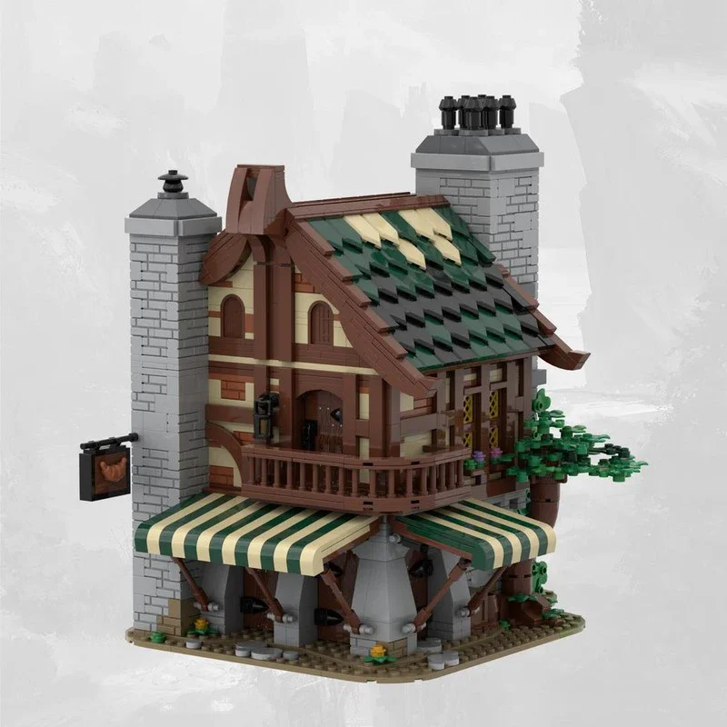 Bloques de construcción Moc para niños, juguete de ladrillos para armar panadería Medieval Modular, serie calles de Ciudad, gran oferta, ideal para regalo de cumpleaños, novedad de 1962