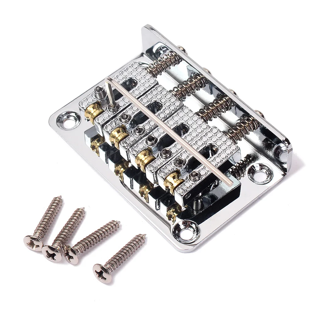 

Pcs 4 String Bass Bridge Metal Vintage Style For Jazz Guitar With 4 Screws Top Load Solid Construction Sweet Tone