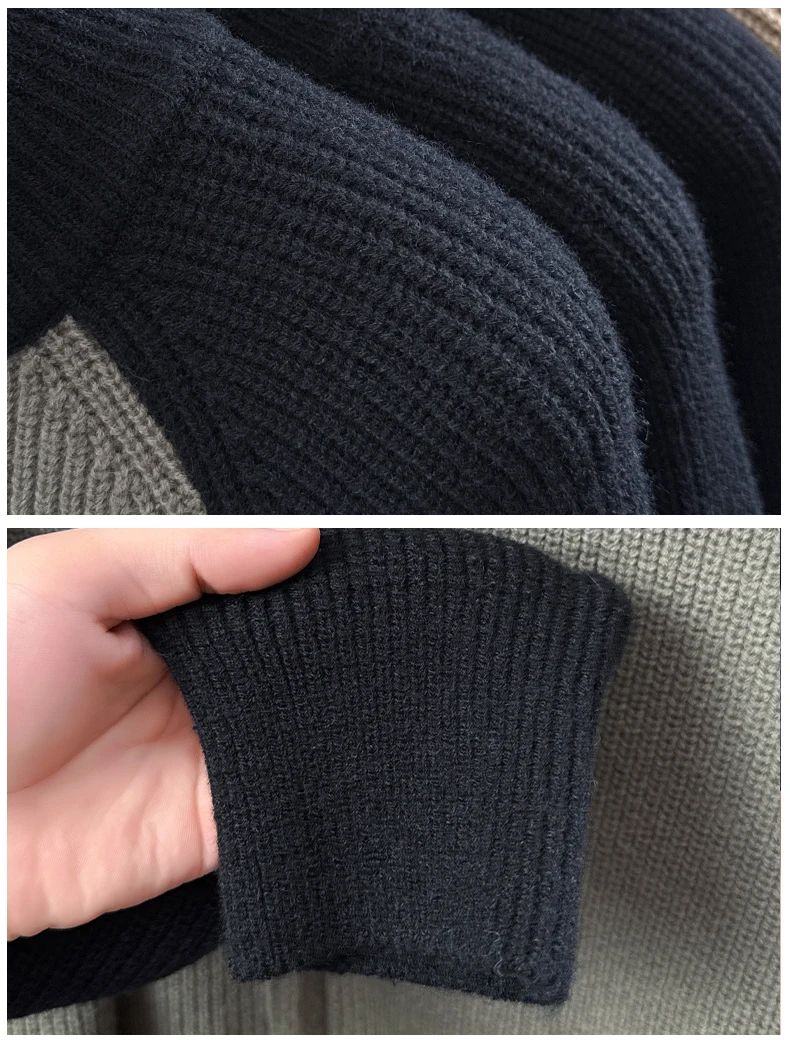 Hochwertige Herren-Strickjacke, Modemarke, gestreift, mit Reißverschluss, Stehkragen, Herbst/Winter, neuer, personalisierter, lässiger Pullover-Mantel – Detail 23