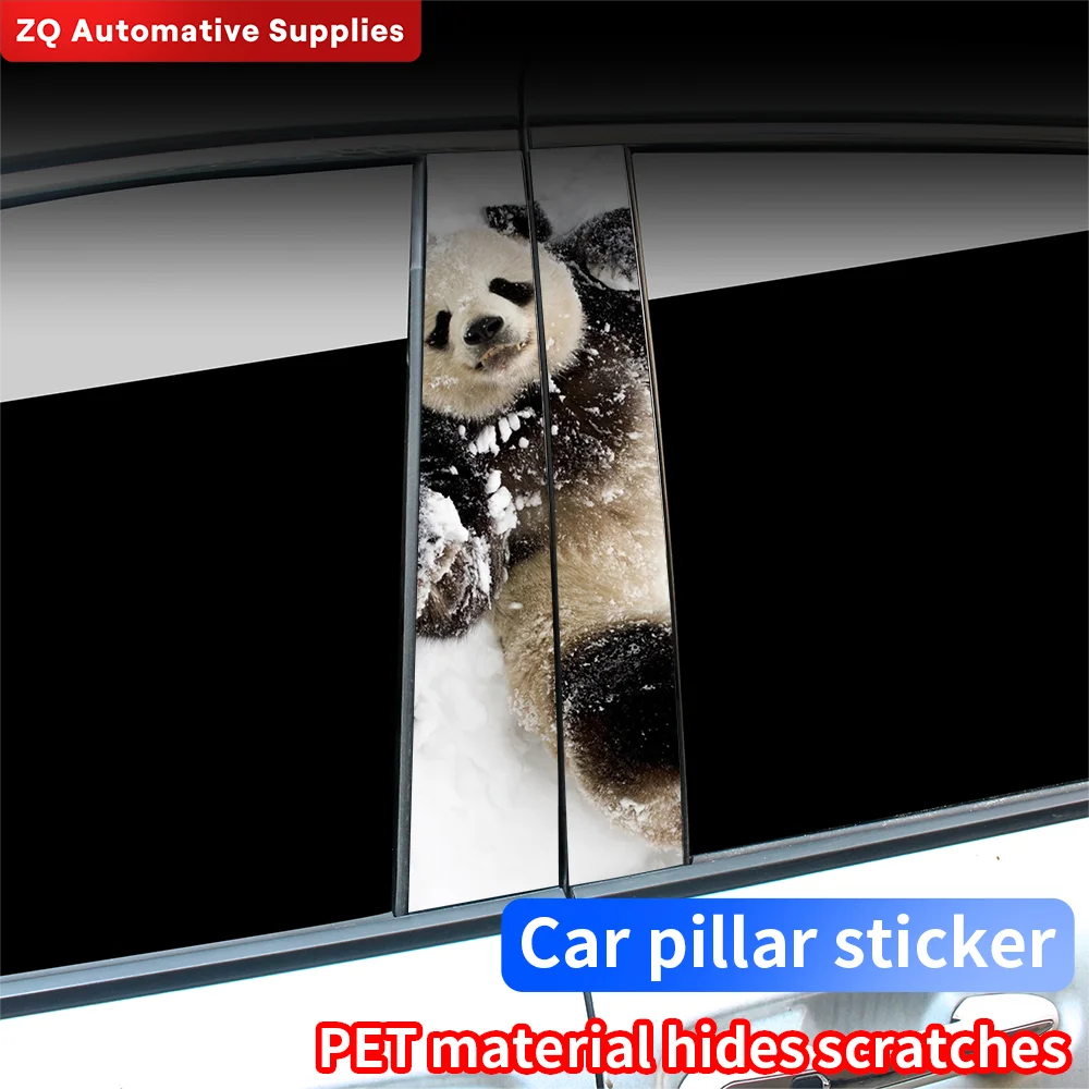 

Panda Car Stickers Auto B Pillar Waterproof Funny Decoration Cover Scratches Sunscreen Car Doors Pillar Vinyl Decals Accessories