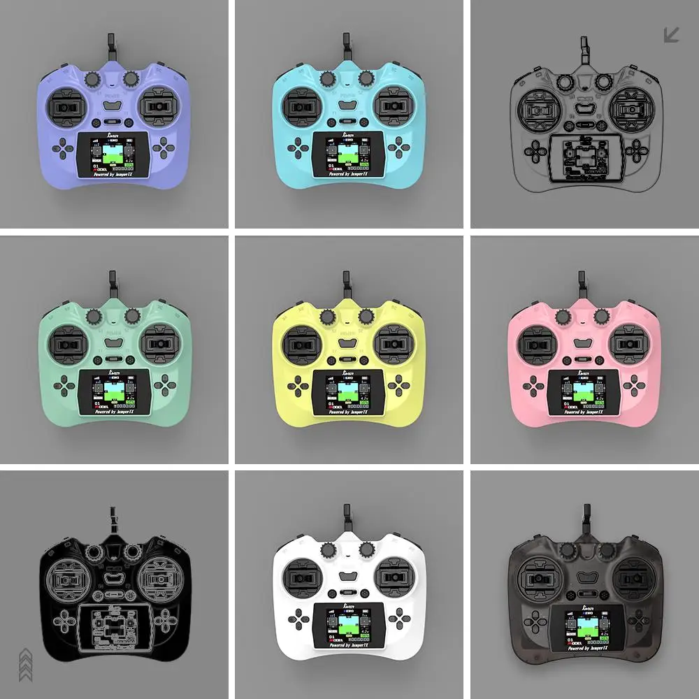 

Jumper Remote Controller Smart 2 Color Screen Transmitter Hall Sensor Gimbals ELRS 2.4G 100mW 12CH 2025 NEW