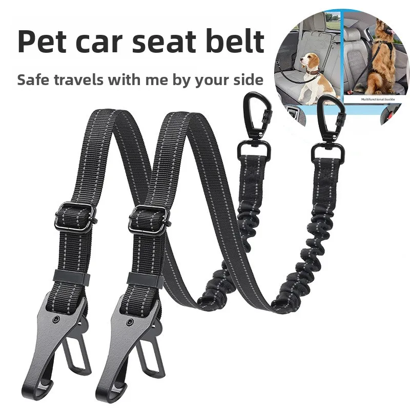Pet Dog Safety Belt Small Medium and Large Dog Car Safety Buckle Vehicle Safety Rope Fixed Leash Anti-Off Rope