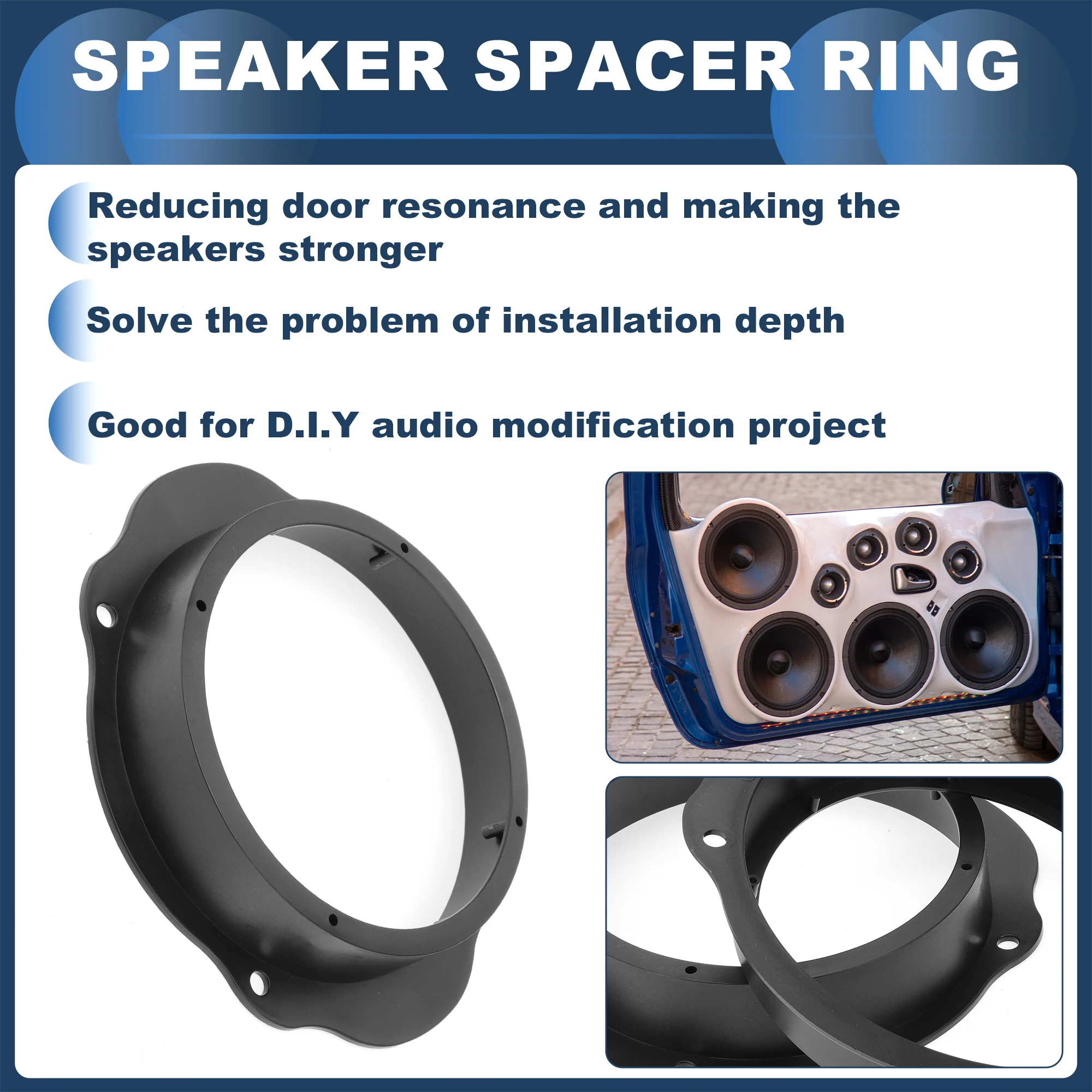 UXCELL Speaker Spacer Ring Tweeter Speaker Spacer Adaptor for Ford C-max for 6.5