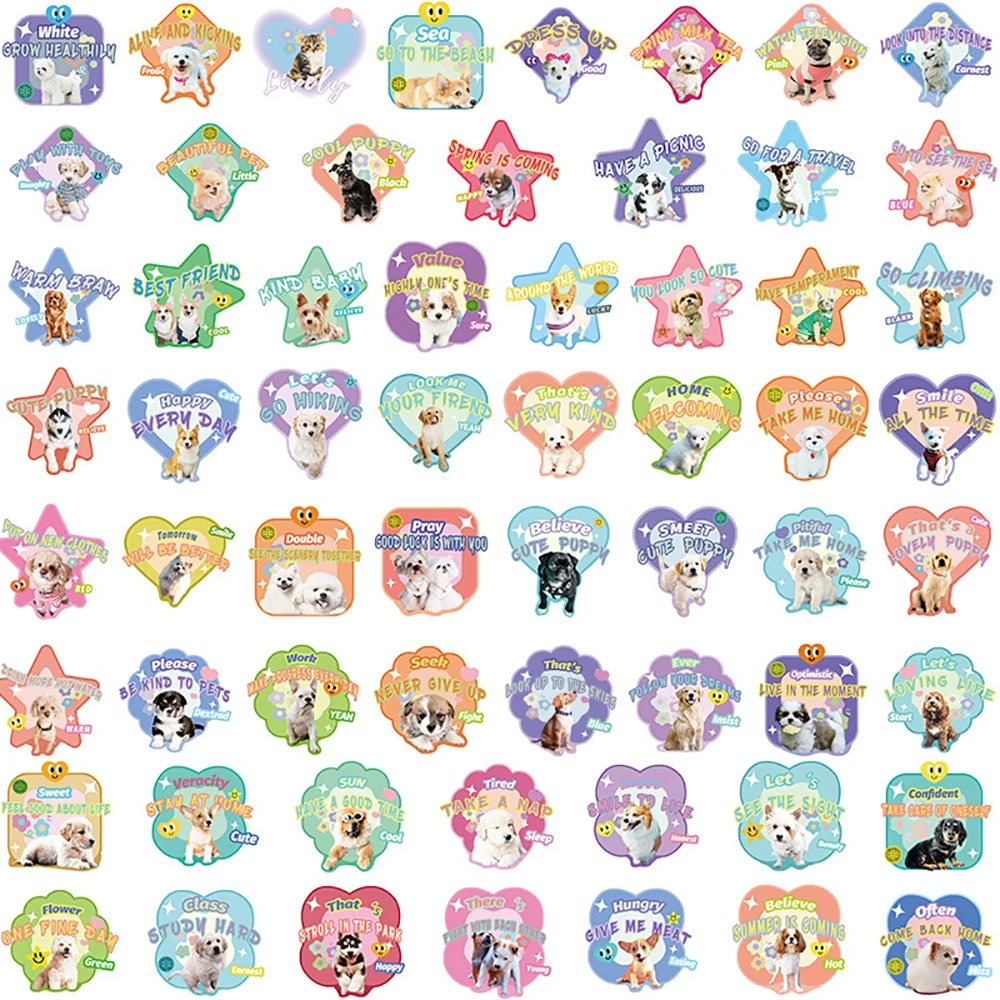 10/30/60/120PCS Kawaii Cartoon Animals Cute Pet Dog Cat Stickers Notebook Fridge Laptop Bike PVC Waterproof Kids Sticker DIY Toy