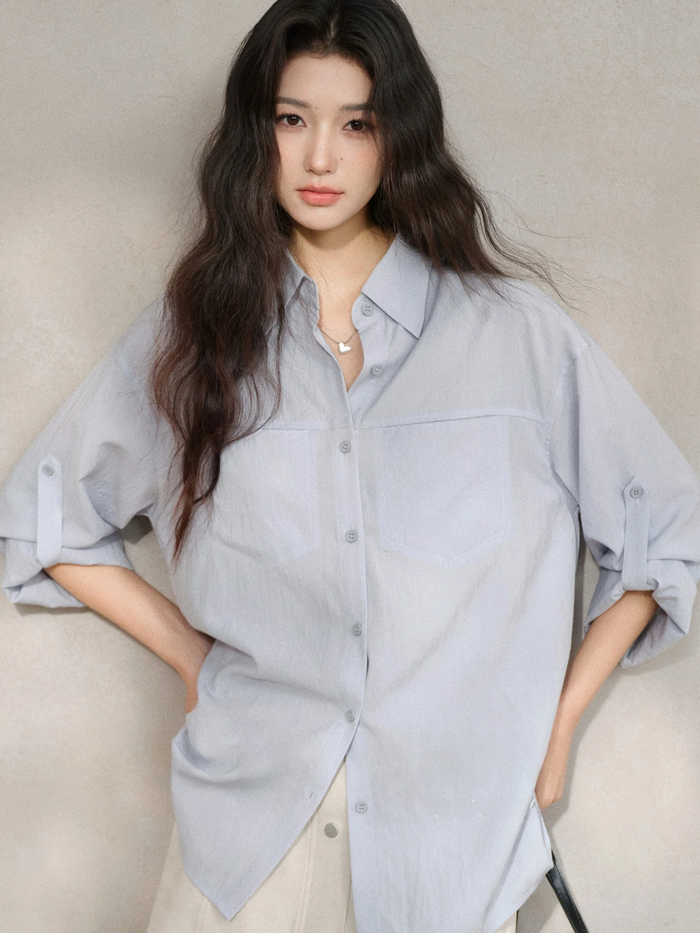 

bunny Women's Long Sve Linen irt Collared Two-Way Wear Commute Versatile Design Spring Season Comfortable Breathable