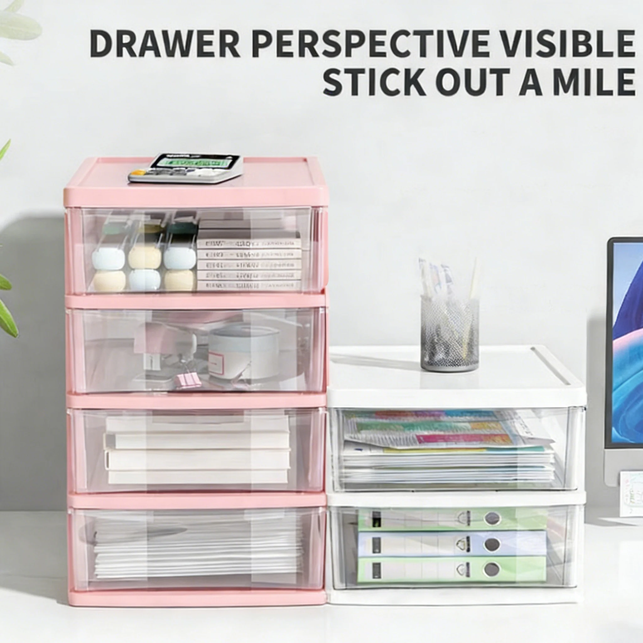 กล่องเก็บของบนโต๊ะทำงาน โปร่งใ - Desk Drawer Small บทวิจารณ์และราคา