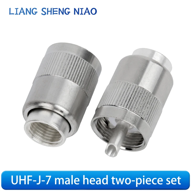 Connector Uhf Mannelijke Plug Pl259 Soldeer Rg8 Rg213 Lmr400 7d-fb Volledig Koperen Verzilverde Tweedelige Set