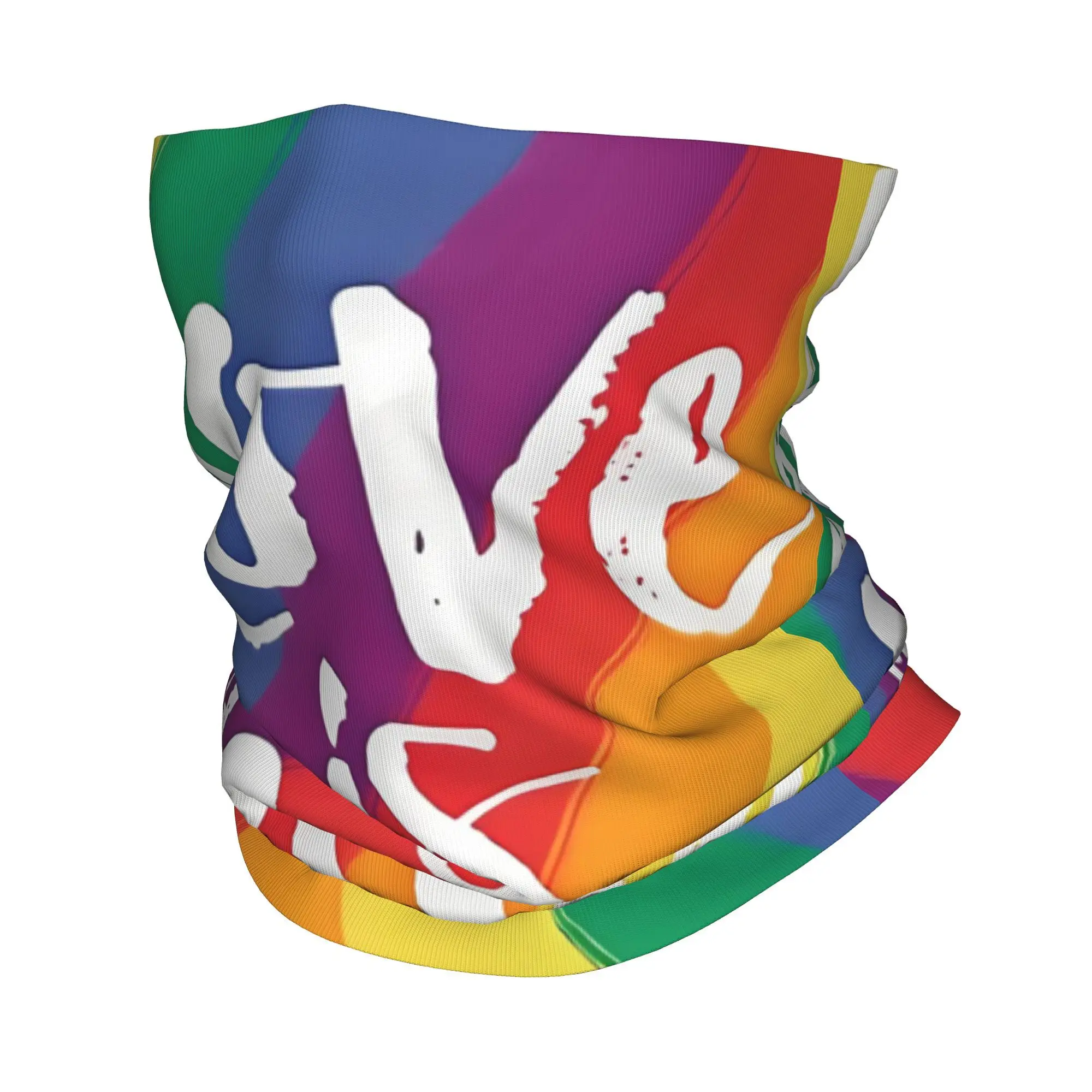 커스텀 게이 프라이드 LGBT 넥 게이터 남녀 공용 방풍 겨울 레인보우 프라이드 세로 스트라이프 반다나 스카프 (사이클링용)