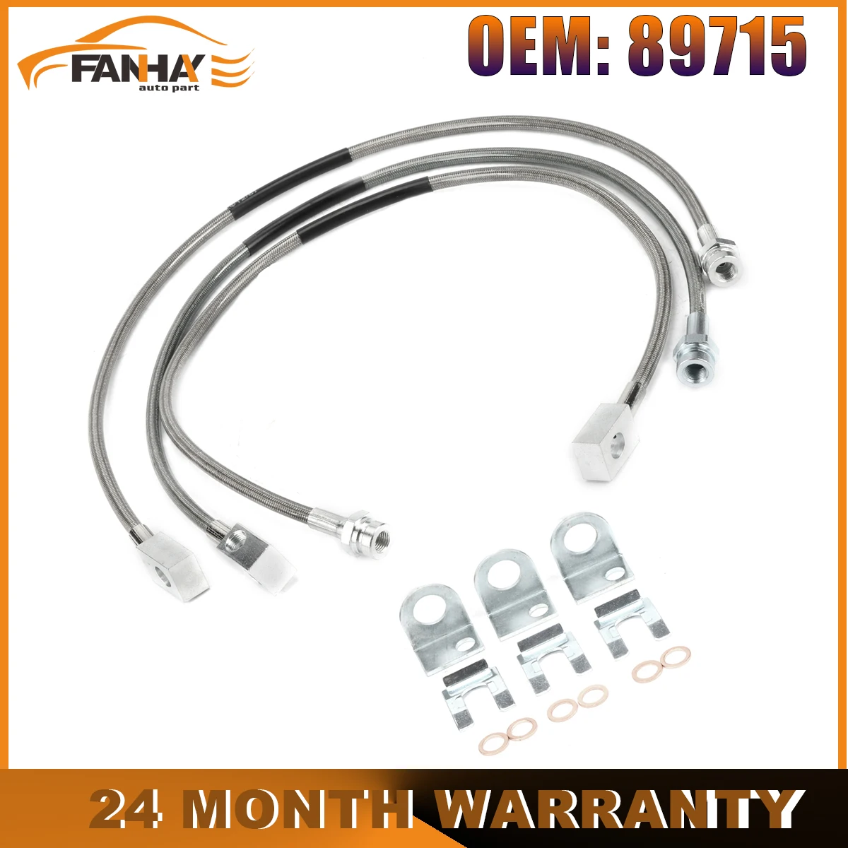 

89715 4-6" Car Extended Brake Line Hose Front Rear Kit 25 inch for Jeep Cherokee XJ 1984-2001 Wrangler TJ 1997-2006 YJ 1987-1995