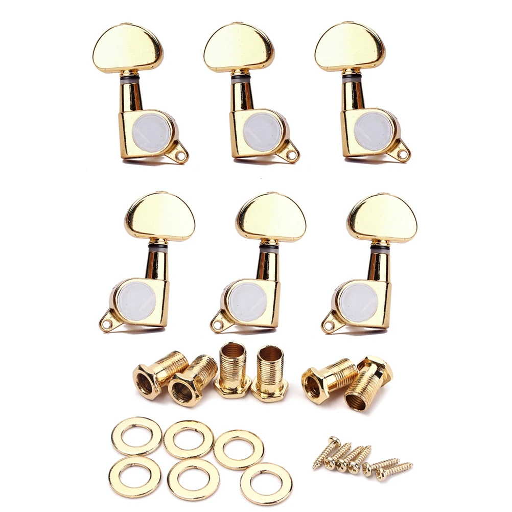 

6 PCS Electric Guitar Accessories Ferrules for Tuning Pegs Keys Machine Heads Half Round