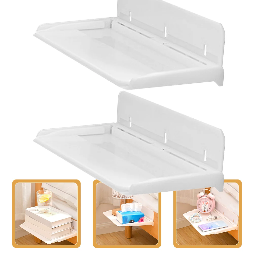 

2 PCS Wall Shelf Bedside Organizer for Household Tray Perfume Storage Plastic