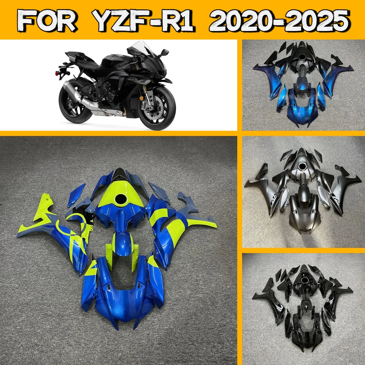 

Комплект пластиковых обтекателей Prime Fairings для мотоциклов Yamaha YZF-R1 2020-2025 годов выпуска, изготовленный методом литья под давлением (20-25 YZF R1)