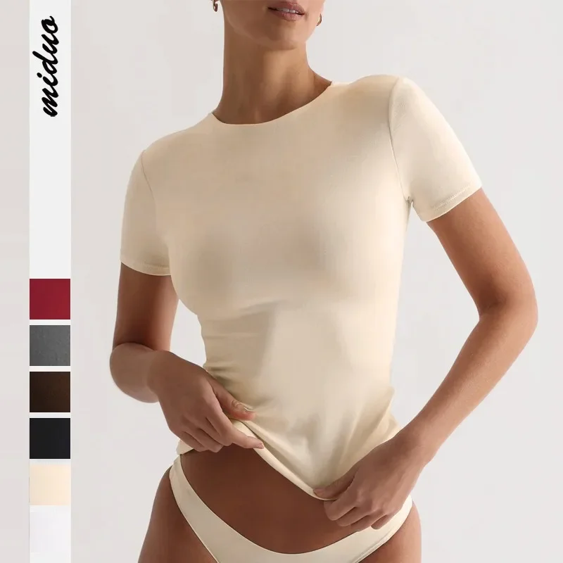 

2025 Women Fashion Slim Fit Y2K Sexy Short Sleeve T Shirt Pure Desire Tops