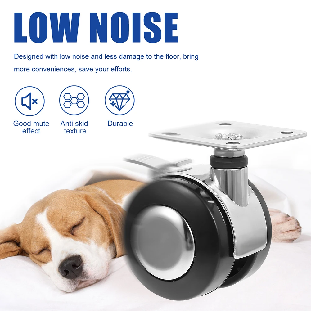 

5pcs -directional Casters with Brake for Chairs Tables Shelves Heavy Duty Furniture Wheels Quiet Rolling Easy Installation