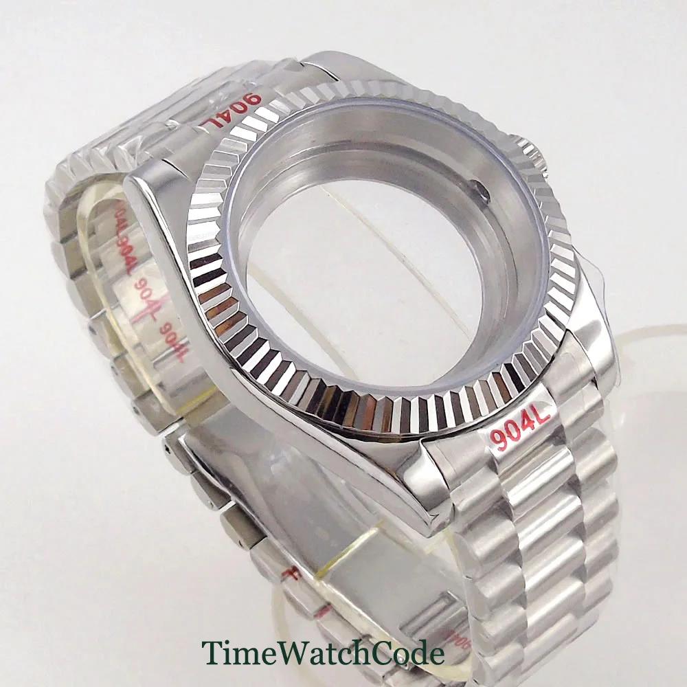 NH35 Watch Case Sapphire Crystal 36mm 39mm for NH36 NH38 ETA2824 PT5000 Miyota8215 DG2813 Small Endlinks Bracelet Screw-in Crown