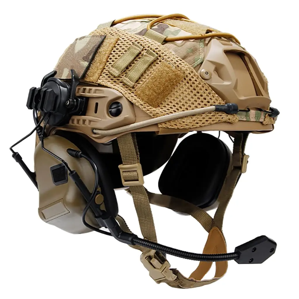 Tactische snelle helmset Verstelbare Airsoft-helm met headsetbril Batterijzakje NVG-model L4G24 voor CS Jacht Paintball