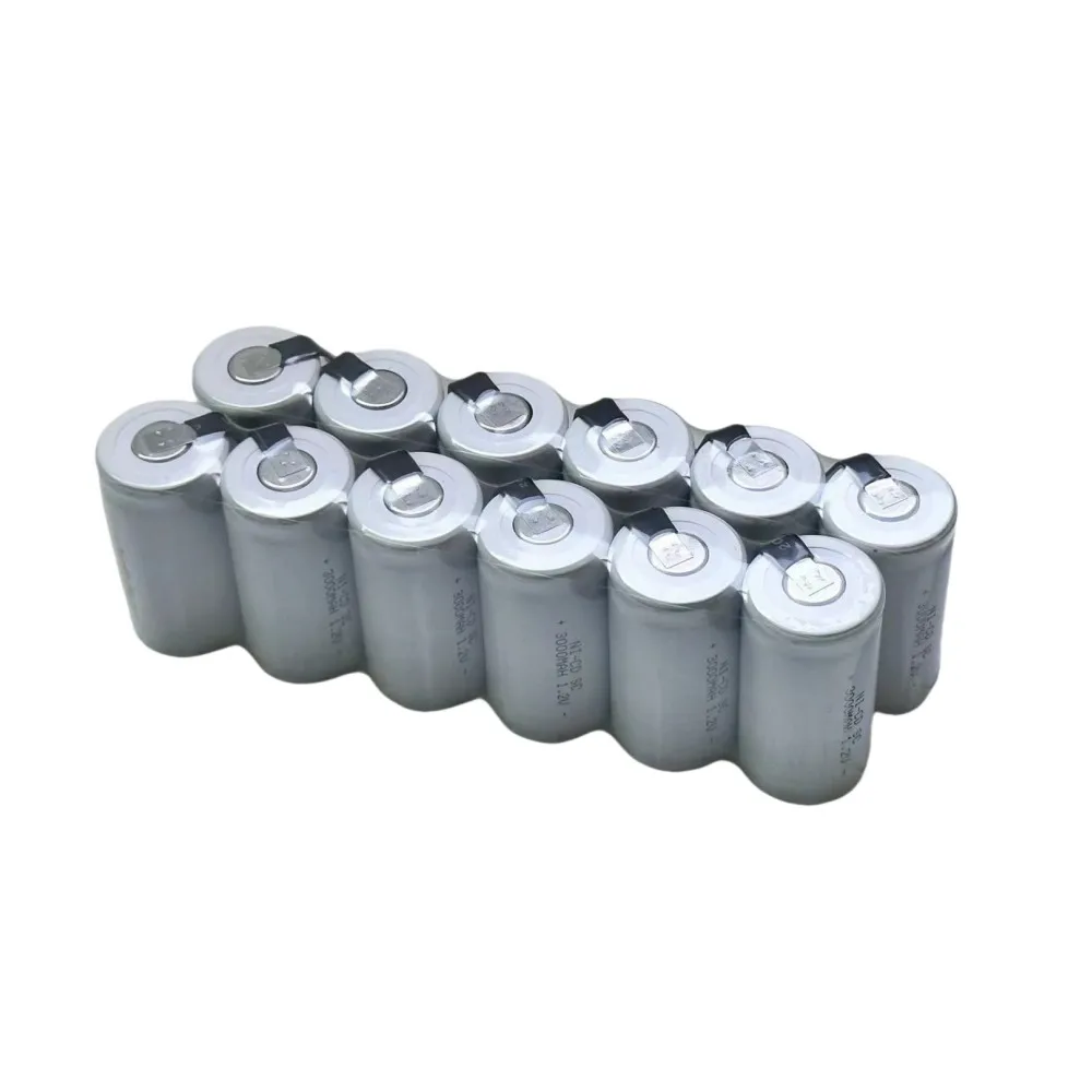 SC 1.2V 3000mAh Rechargeable Battery Sc Sub C Ni-cd Cell Batteries with Welding Tabs for Electric Drill Screwdriver