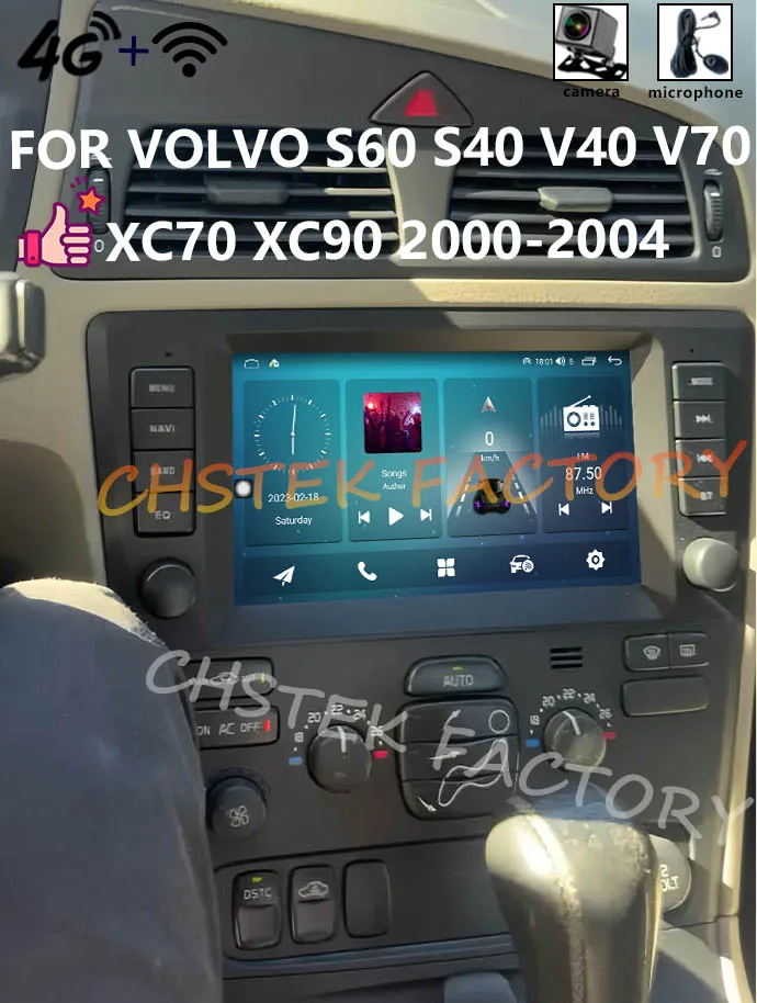 CHSTEK Car OEM Radio For Volvo S60 S40 V40 V70 XC70 XC90 2000-2004 Navigation Android Wireless Carplay WIFI 4G Stereo Bluetooth