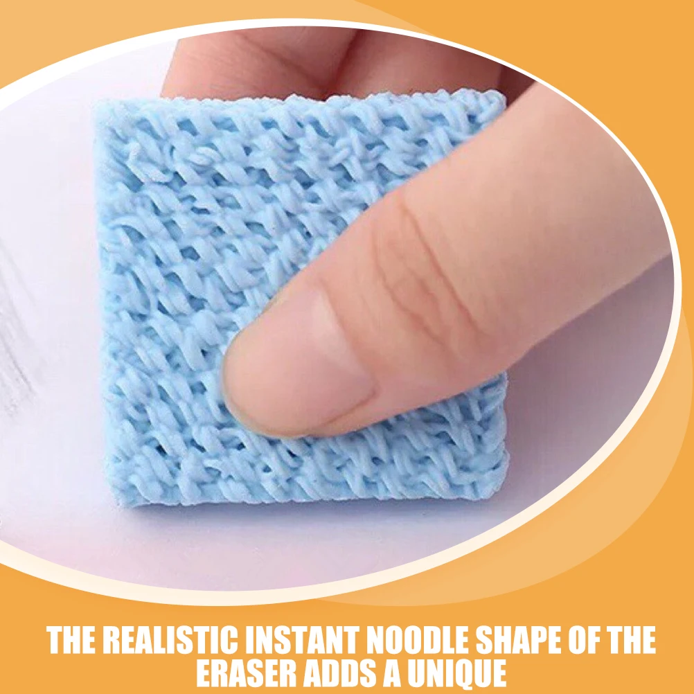 

30 Pcs Instant Noodle Erasers Adorable Food Design Mini Rubber Cartoon Model Office Supplies Vibrant Colors Safe Material