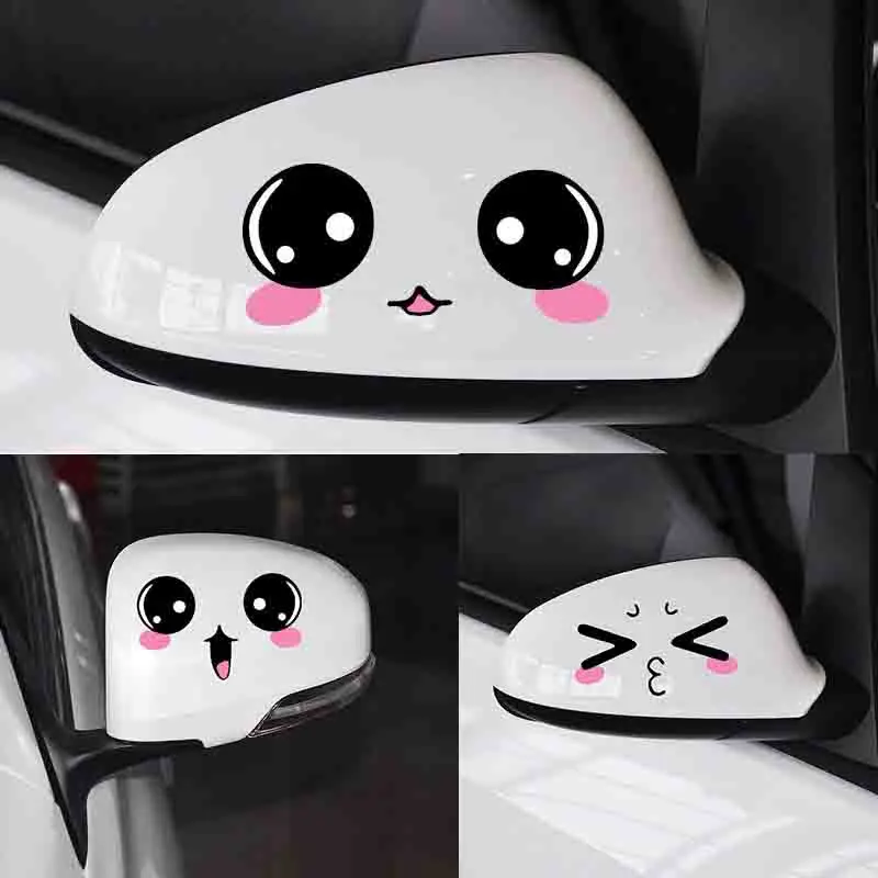 

Reflective Cute Smile Car Sticker Rearview Mirror Smiling Eye Face Sticker Decal Creativity Lovable Funny Car Stickers Waterproo