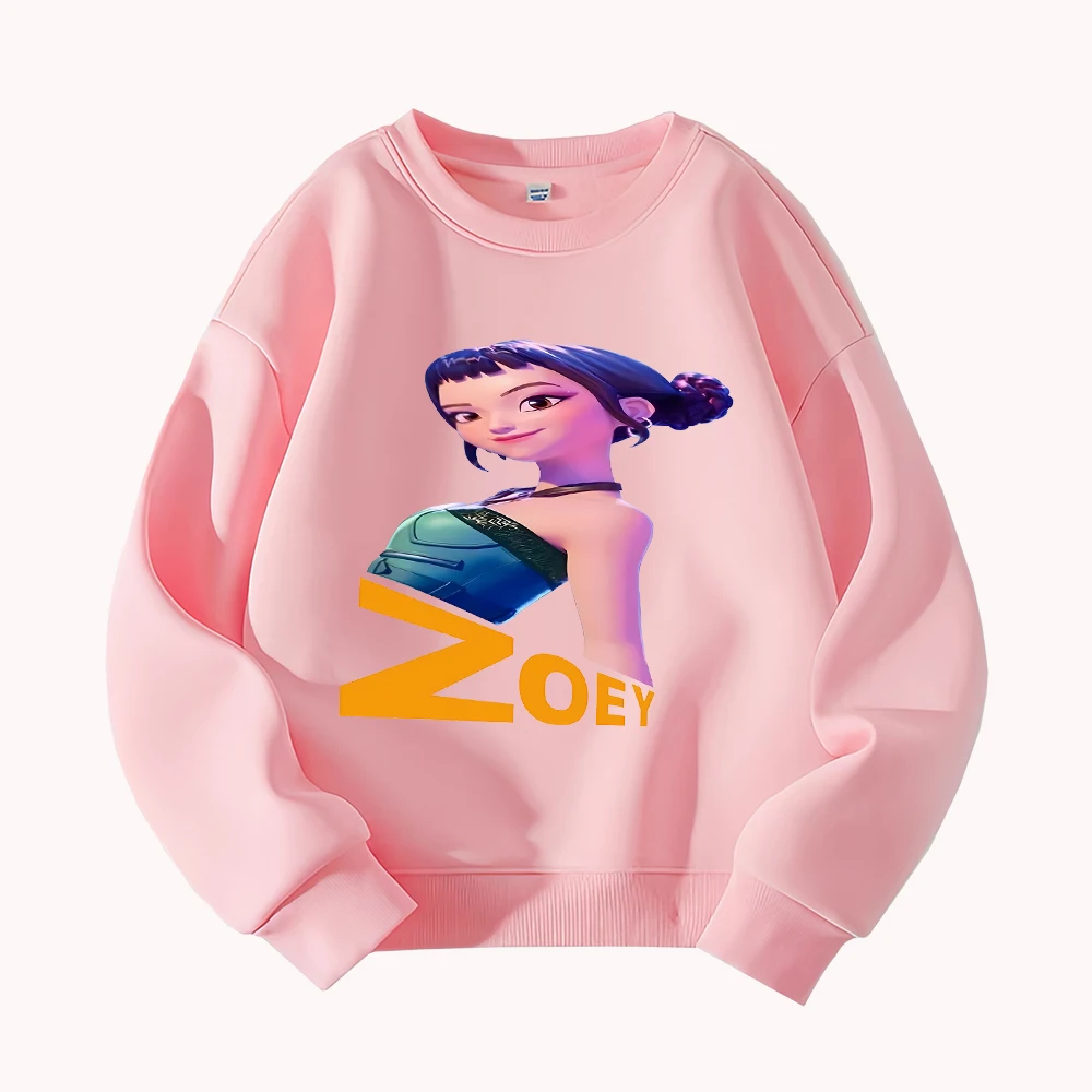 

Детский свитер с круглым вырезом и принтом персонажей Зои для девочек, повседневный хлопковый пуловер с длинными рукавами, модный свитшот с мультяшным рисунком для