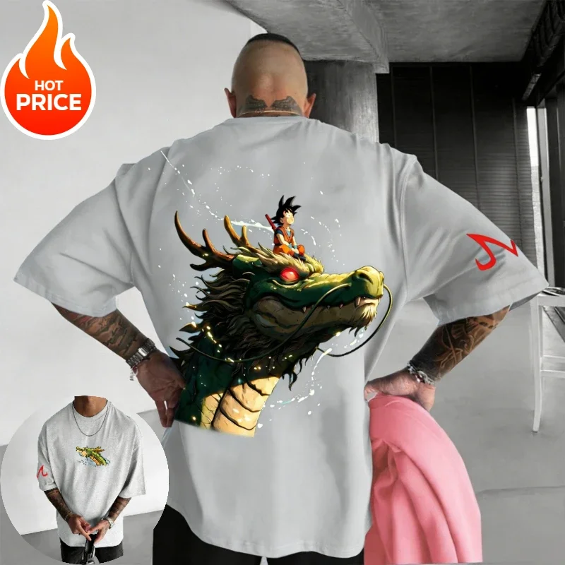 Dragon Ball Son Goku Saiyan Men New Summer Oversized T-Shirt Harajuku Vintage Loose Women Streetwear Casual Short Sleeve Top Tee