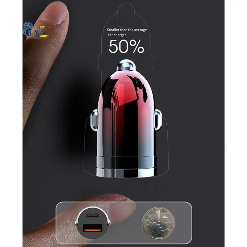 

AY03-120W Pull Ring Car Mini Car Charger Fast Charge Car Charger Pull Ring Car Charger Car Phone Charger