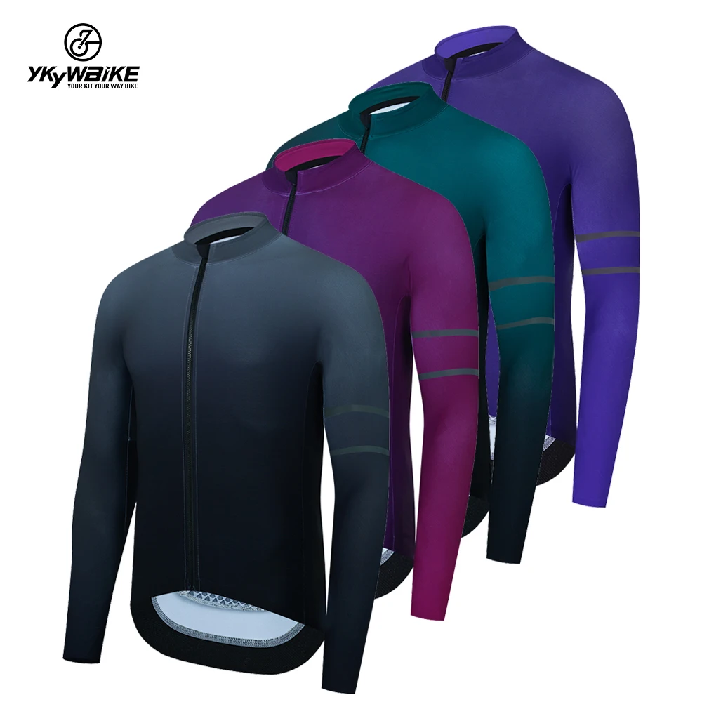 YKYWBIKE Winter Men Cycling jackets Thermal fleece Long Sleeves Fleece Keep Warm Road Bike Tops MTB Jersey Jackets