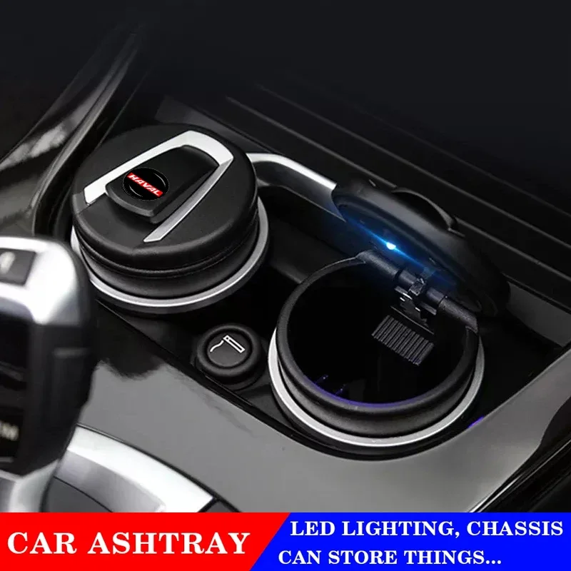 

Car Ashtray Garbage Can LED Light Creative Ashtray for Haval Jolion h2 h3 h5 h6 h7 h9 H2S Dargo 2017 2018 2021 2022 F7 Coupe