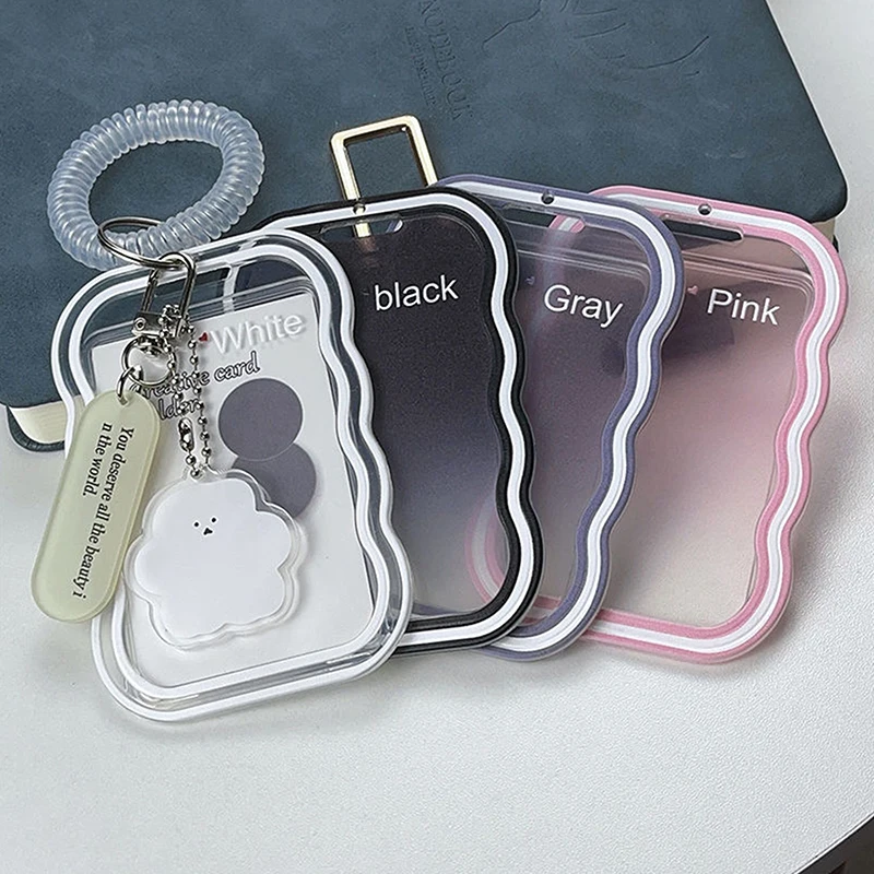 Ins Style Photocard Holder Transparent Card Holder Keychain Photo Sleeves Bus Card Student Card Case Photo Protector