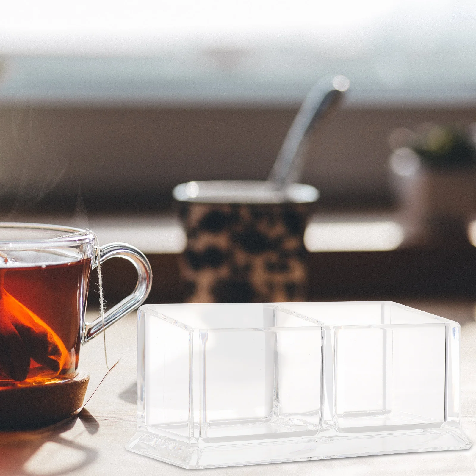 

Acrylic Tea Box Stylish Storage Box Storage Container Stylish Multi Function Holder For Living Room Coffee Shop Restaurant
