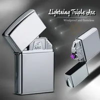 Portable metal intelligent arc pulse electronic cigarette lighter plasma USB charging windproof lighter cigarette accessories