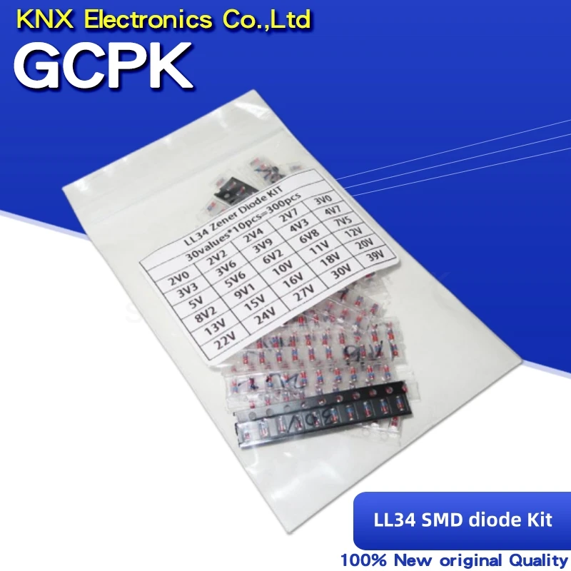 30values *10pcs=300pcs LL34 SMD Zener diode Assorted Kit 1/2W 2v-39v 100% original new