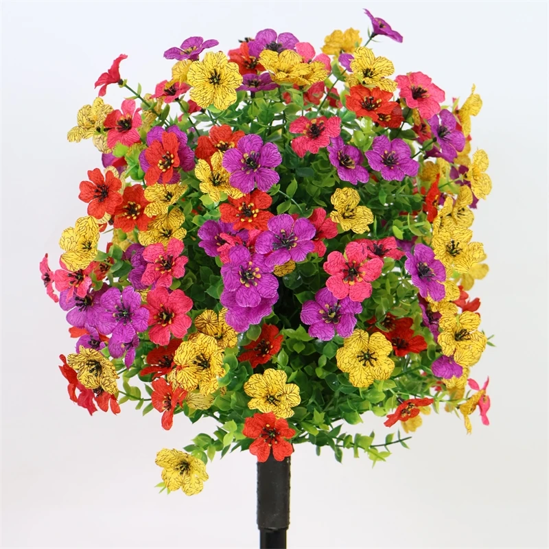 

Artificial Eucalyptus Violet Fake Flowers Ground Stakes Wedding Party Outdoor Garden Decor Home Decoration Artificial Plants