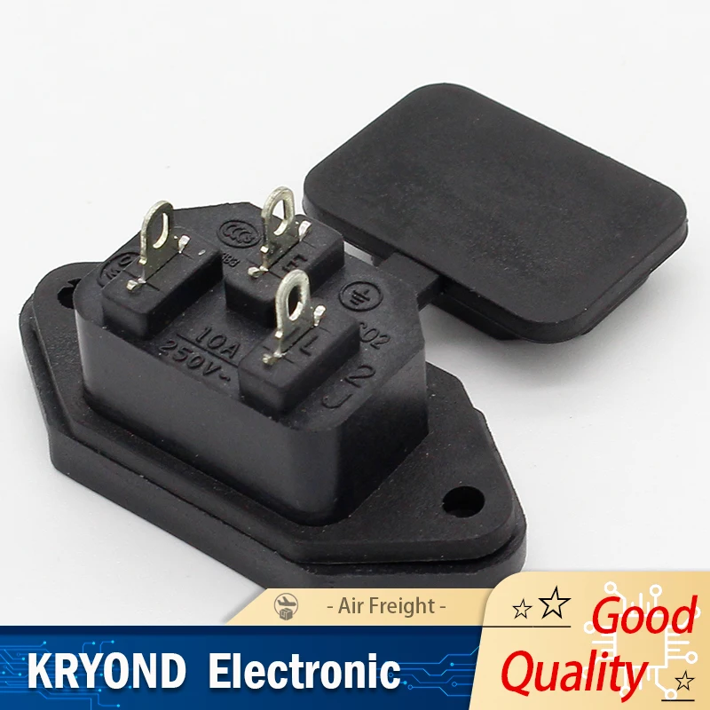 2PCS AC Power Socket Fuse Switch with Waterproof Cover Connector